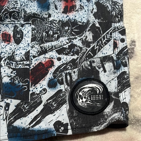 O'Neill Black and Red Board Shorts with Dynamic Design - Picture 5 of 6